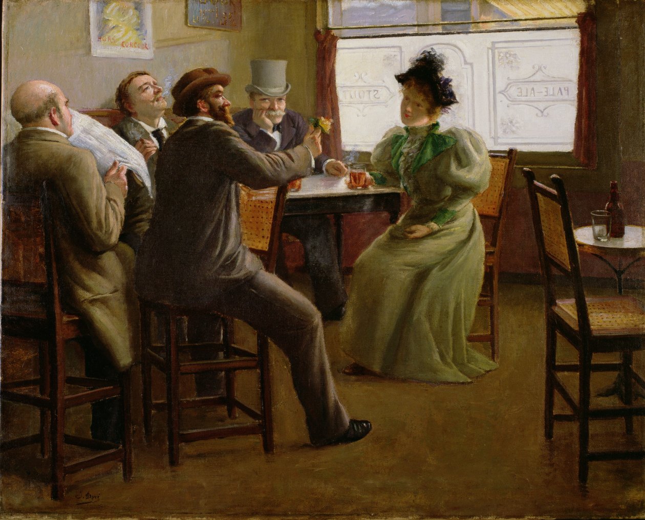 Wnętrze baru, ok.1880 autorstwa Belgian School
