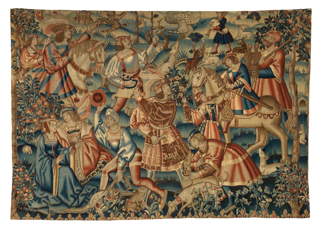 Gobelin, kwiecień, z Tournai autorstwa Belgian School