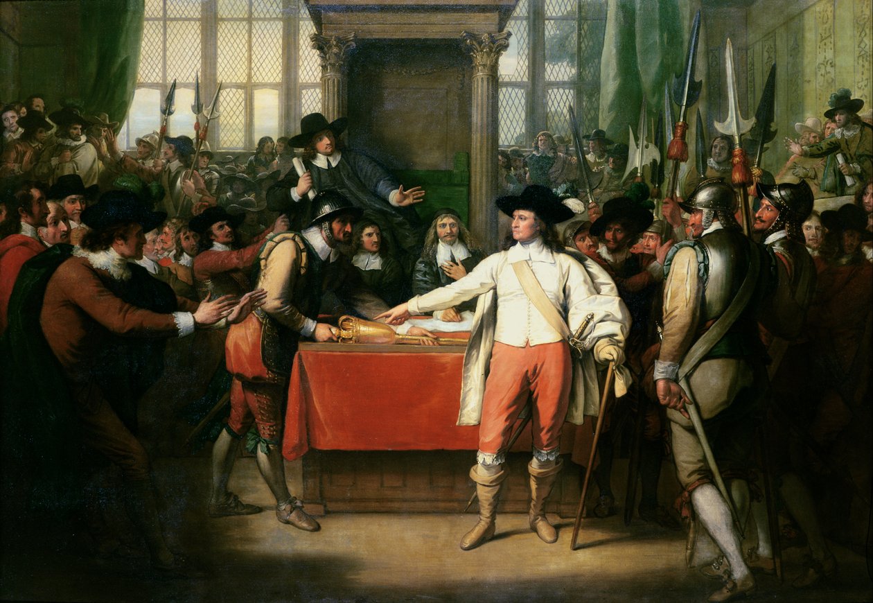 Cromwell rozwiązuje długi parlament autorstwa Benjamin West