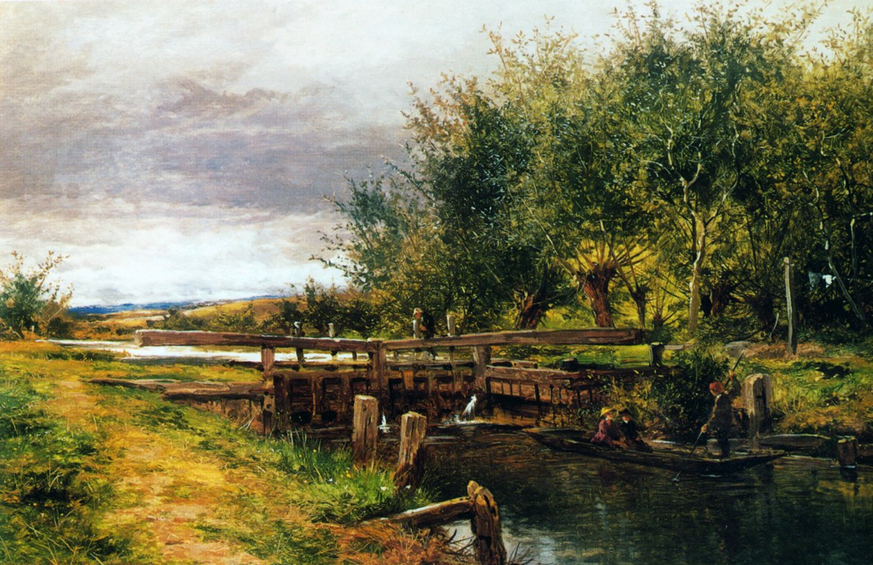 Clive Lock, nad Tamizą, 1873 autorstwa Benjamin Williams Leader