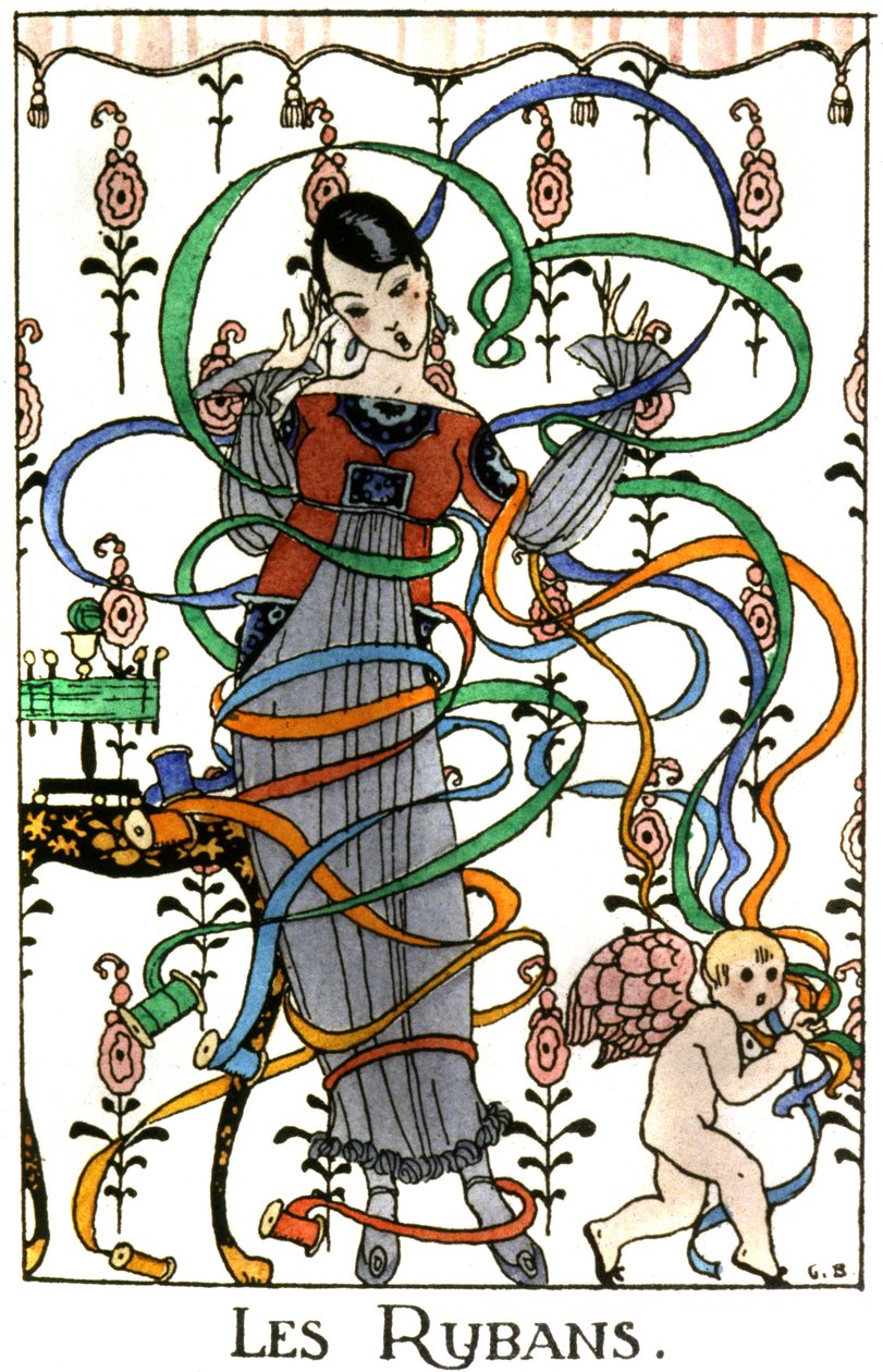Wstążki, sukienka w stylu flapper, ok. 1919 r. autorstwa Benjamin Rabier