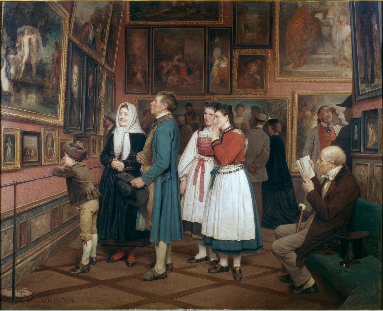 Chłopi w muzeum autorstwa Benjamin Vautier