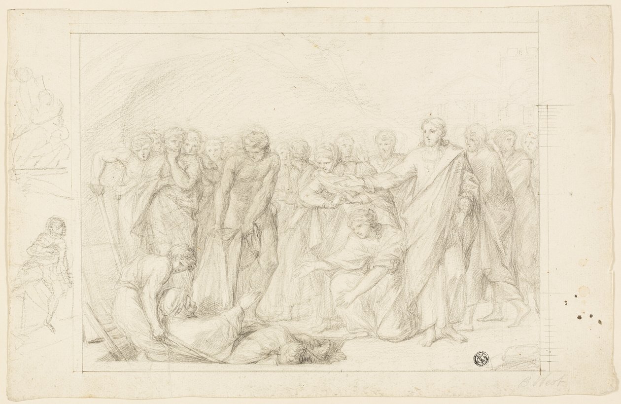 Śmierć Ananiasza autorstwa Benjamin West