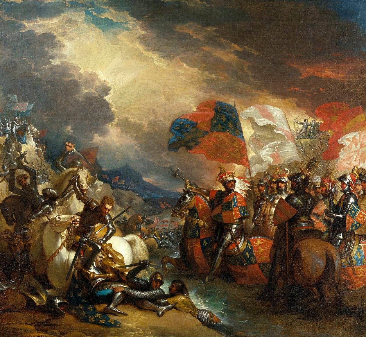 Edward III przekraczający Sommę autorstwa Benjamin West