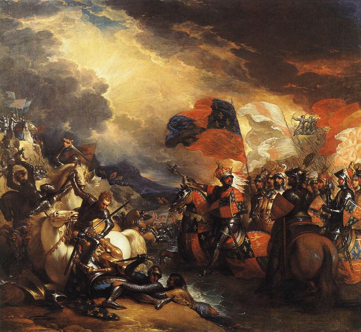 Edward III przekraczający Sommę autorstwa Benjamin West