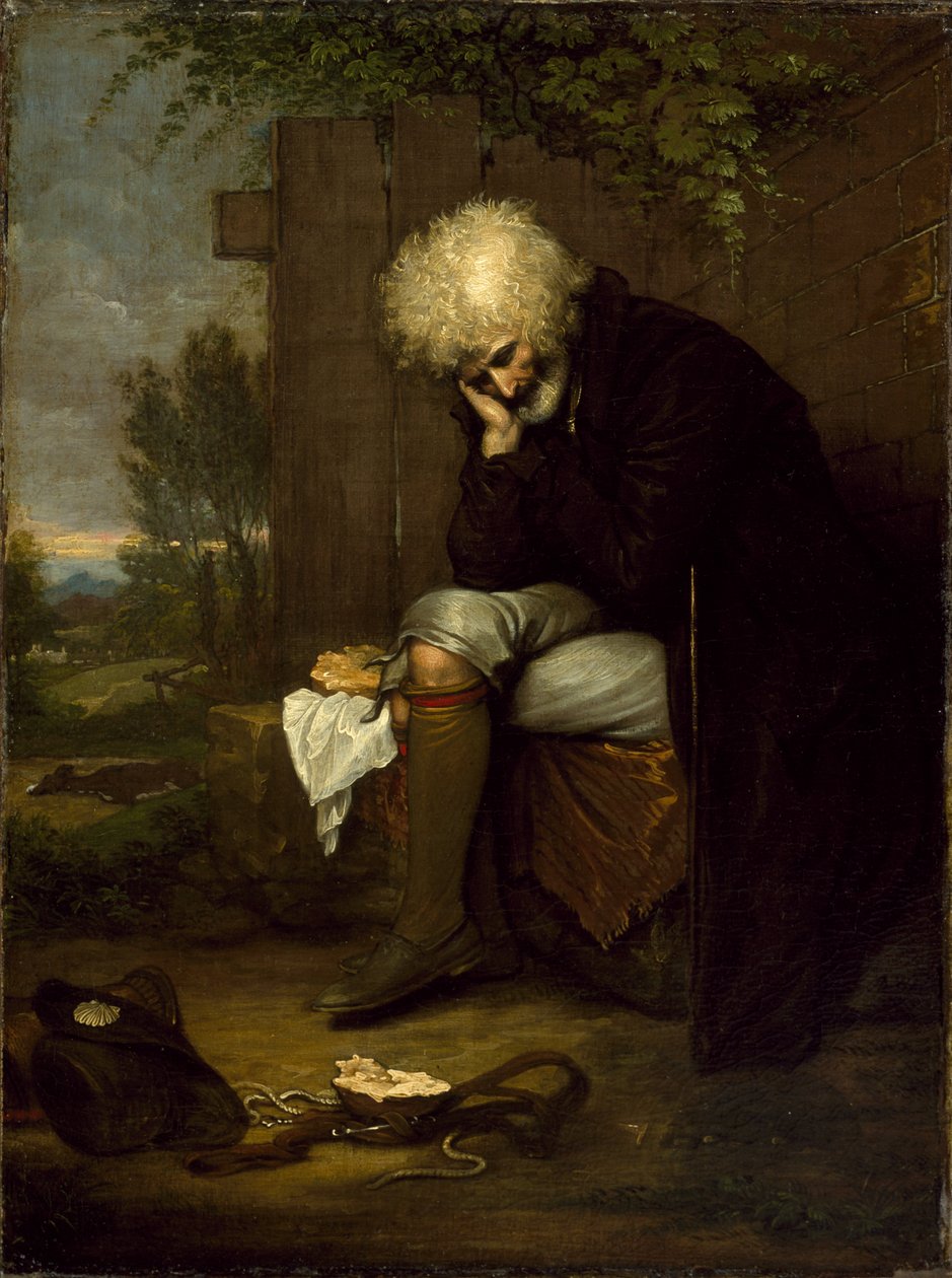 Pielgrzym opłakujący martwego osła, ok. 1775 r. autorstwa Benjamin West