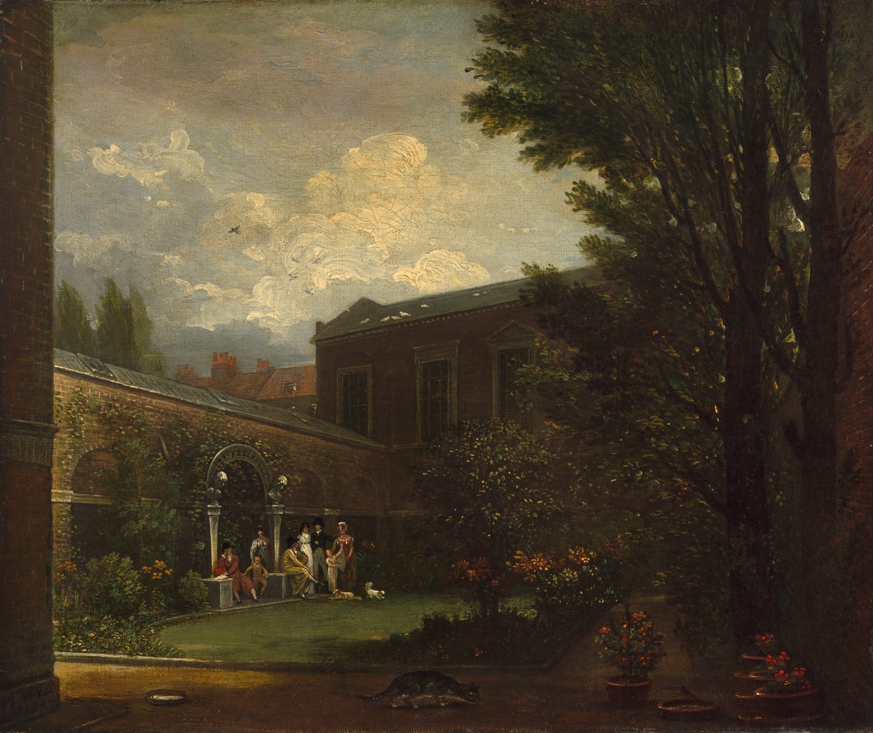 Rodzina zachodnia w ogrodzie studyjnym, 1808-1809. autorstwa Benjamin West
