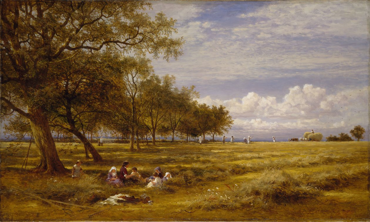 Angielski Hayfield, 1878. autorstwa Benjamin Williams Leader