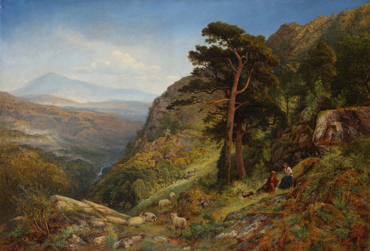 Na wzgórzach nad Betws-y-Coed, Walia autorstwa Benjamin Williams Leader