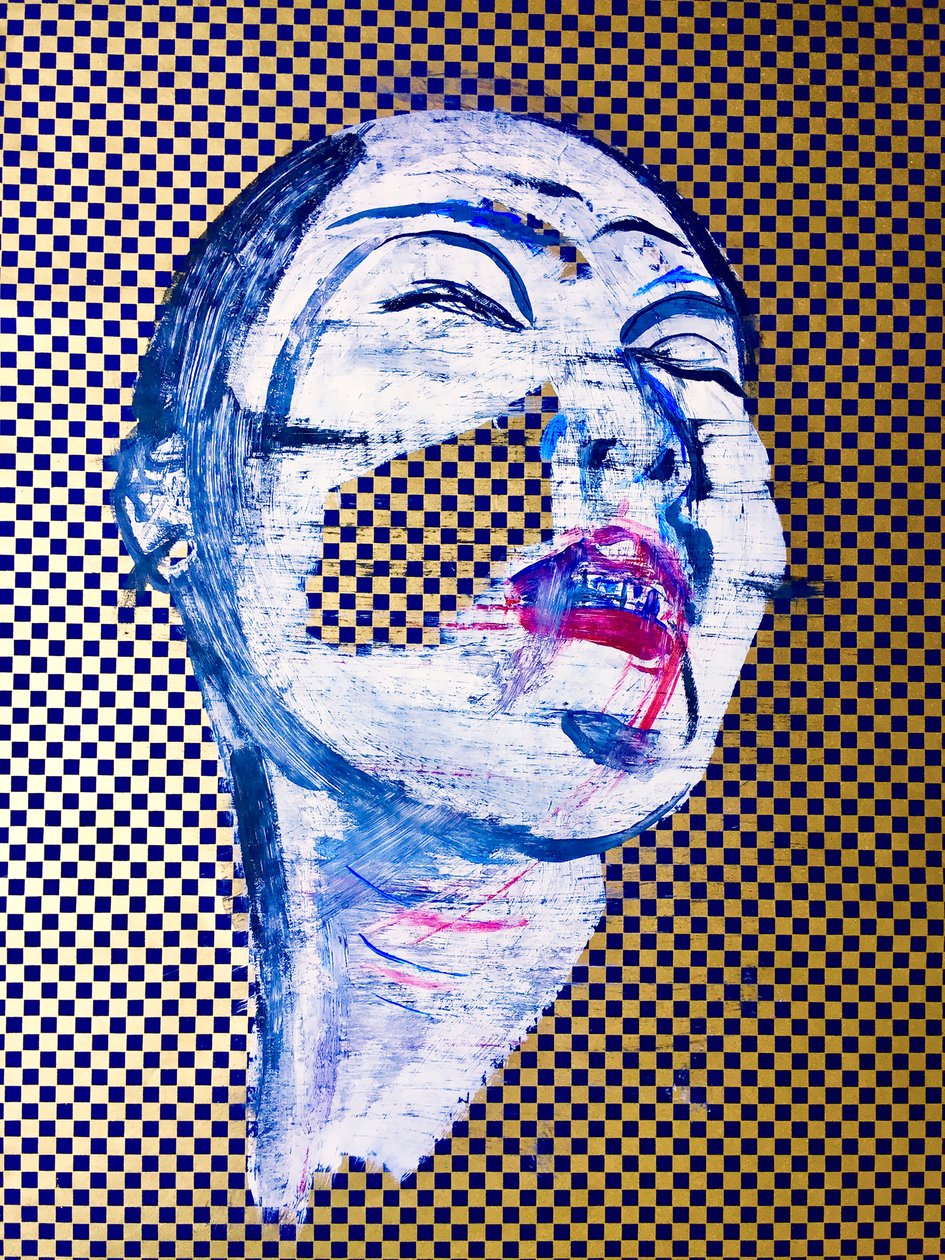 Overportrait, 2022 (akryl na papierze) autorstwa Benoit Erwann Boucherot