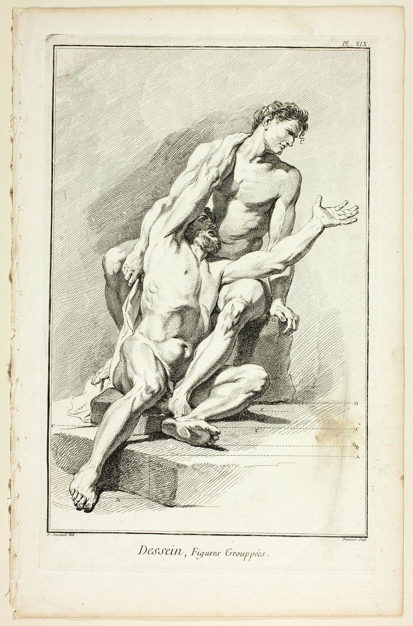 Projekt: Zgrupowane figury, z Encyclopédie autorstwa Benoit Louis Prevost