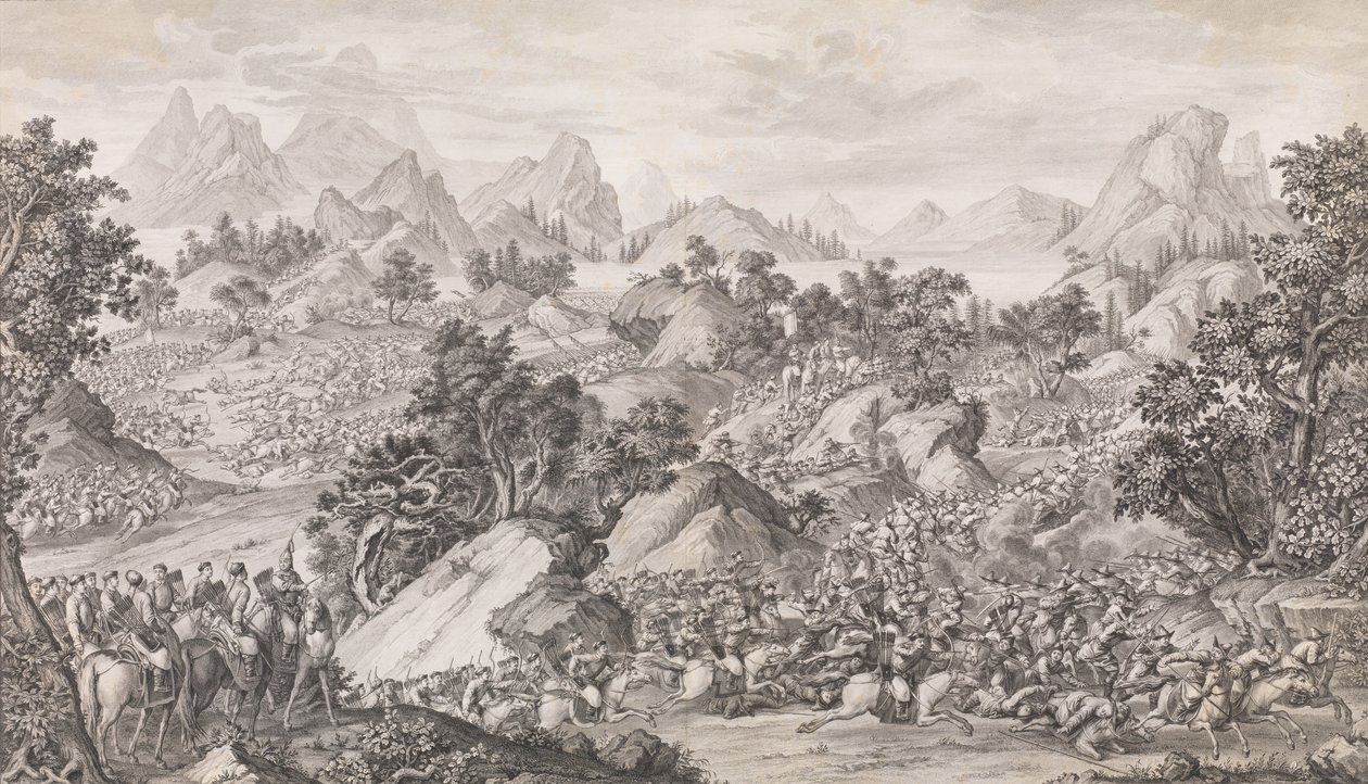 Bitwa pod Qos-qulaq, 1774. autorstwa Benoit Louis Prevost