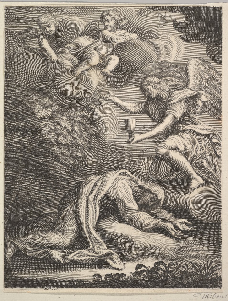 Agonia w ogrodzie, 1680-1719. autorstwa Benoit Thiboust
