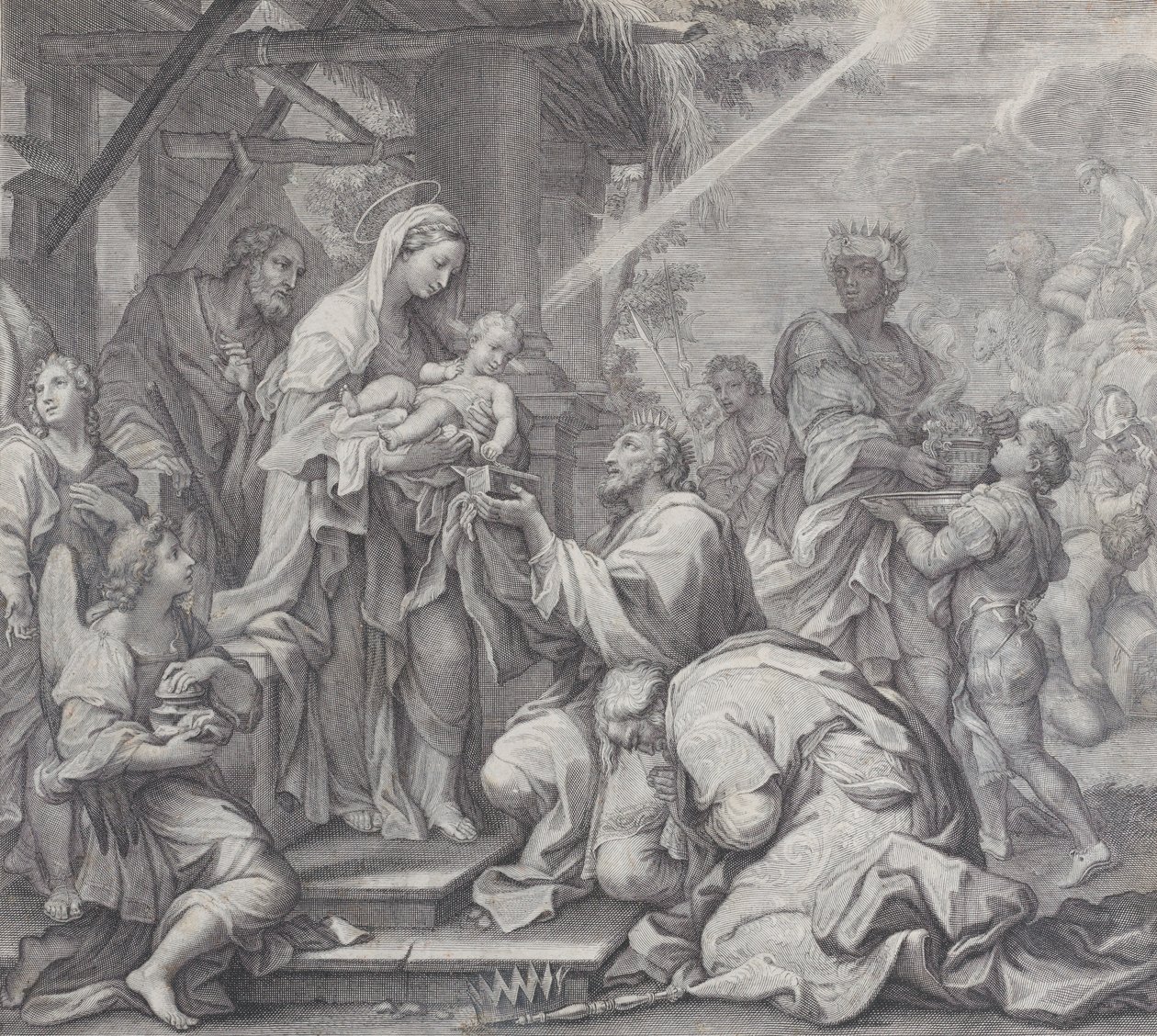 Adoracja Trzech Króli, 1714-24. autorstwa Benoît Farjat