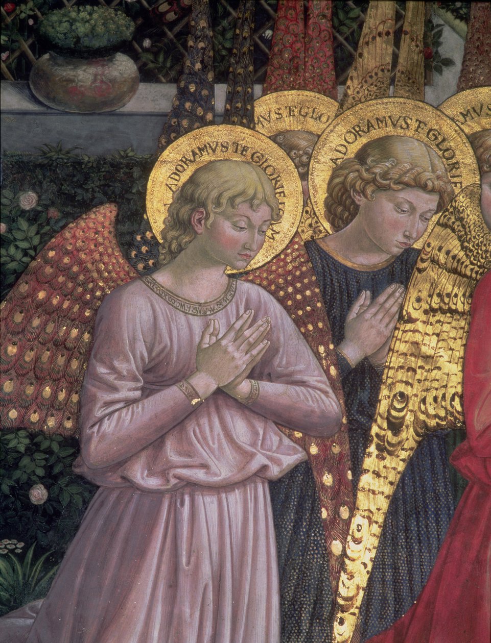 Anioły, 1459 (szczegół) autorstwa Benozzo di Lese di Sandro Gozzoli