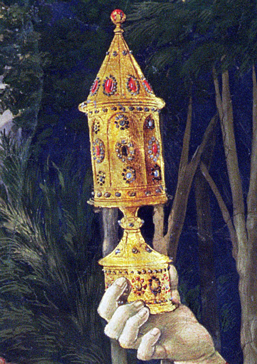 Detal z cyklu Podróż Magów w kaplicy, ok. 1460 r. detal fresku z 170295 r. autorstwa Benozzo di Lese di Sandro Gozzoli