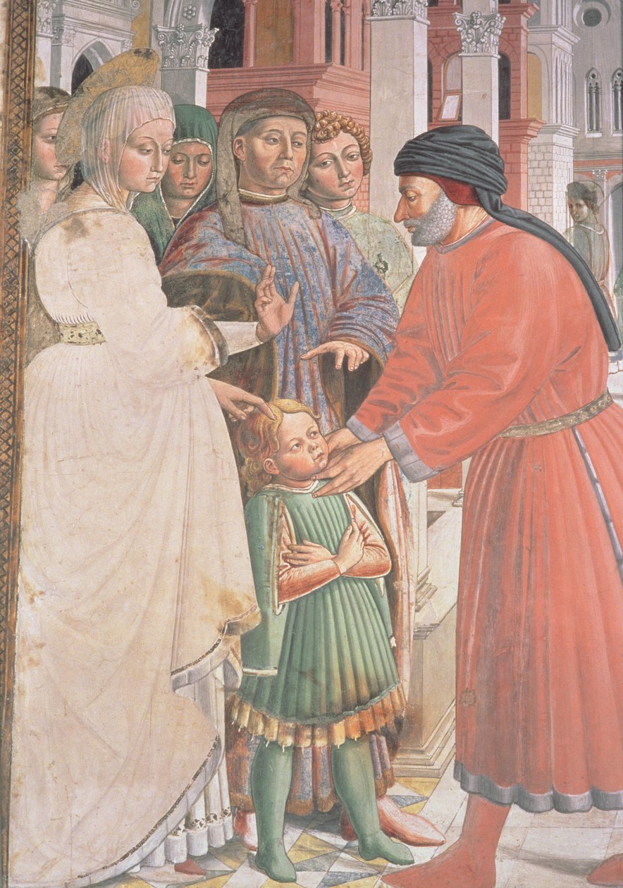 Św. Augustyn jako chłopiec, z życia św. Augustyna (fragment) autorstwa Benozzo di Lese di Sandro Gozzoli