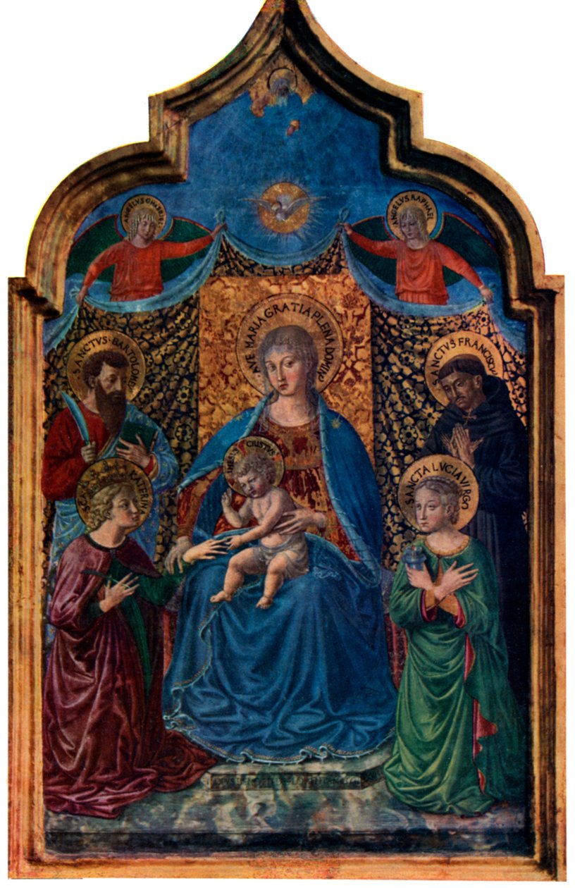 Mistyczne zaślubiny św Katarzyny, 1466 1930. autorstwa Benozzo Gozzoli