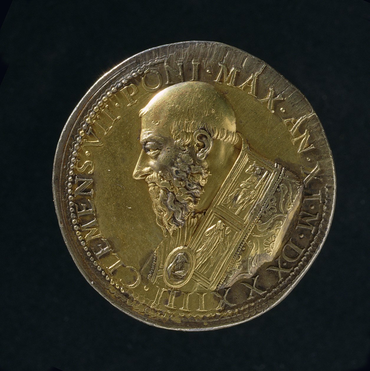 Medal portretowy Klemensa VII (1523-34) 1533 (brąz) (dla recto patrz 108639) autorstwa Benvenuto Cellini