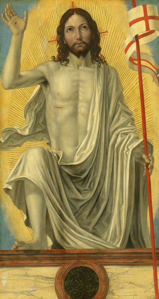 Chrystus zmartwychwstały z grobu autorstwa Bergognone