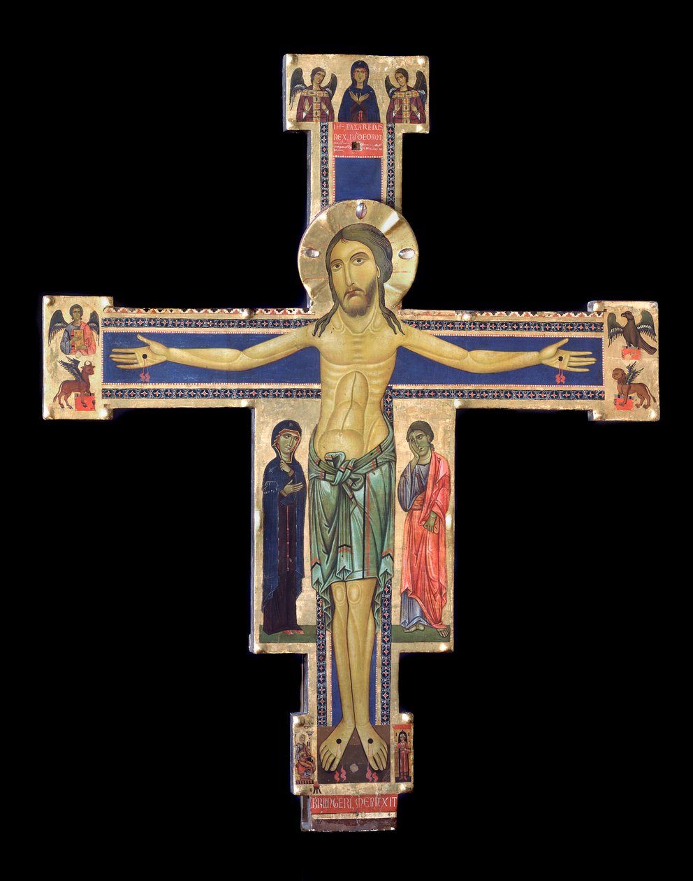 Krucyfiks (malarstwo na drewnie, ok. 1228-1236) autorstwa Berlinghiero (fl.1228 36) Berlinghieri