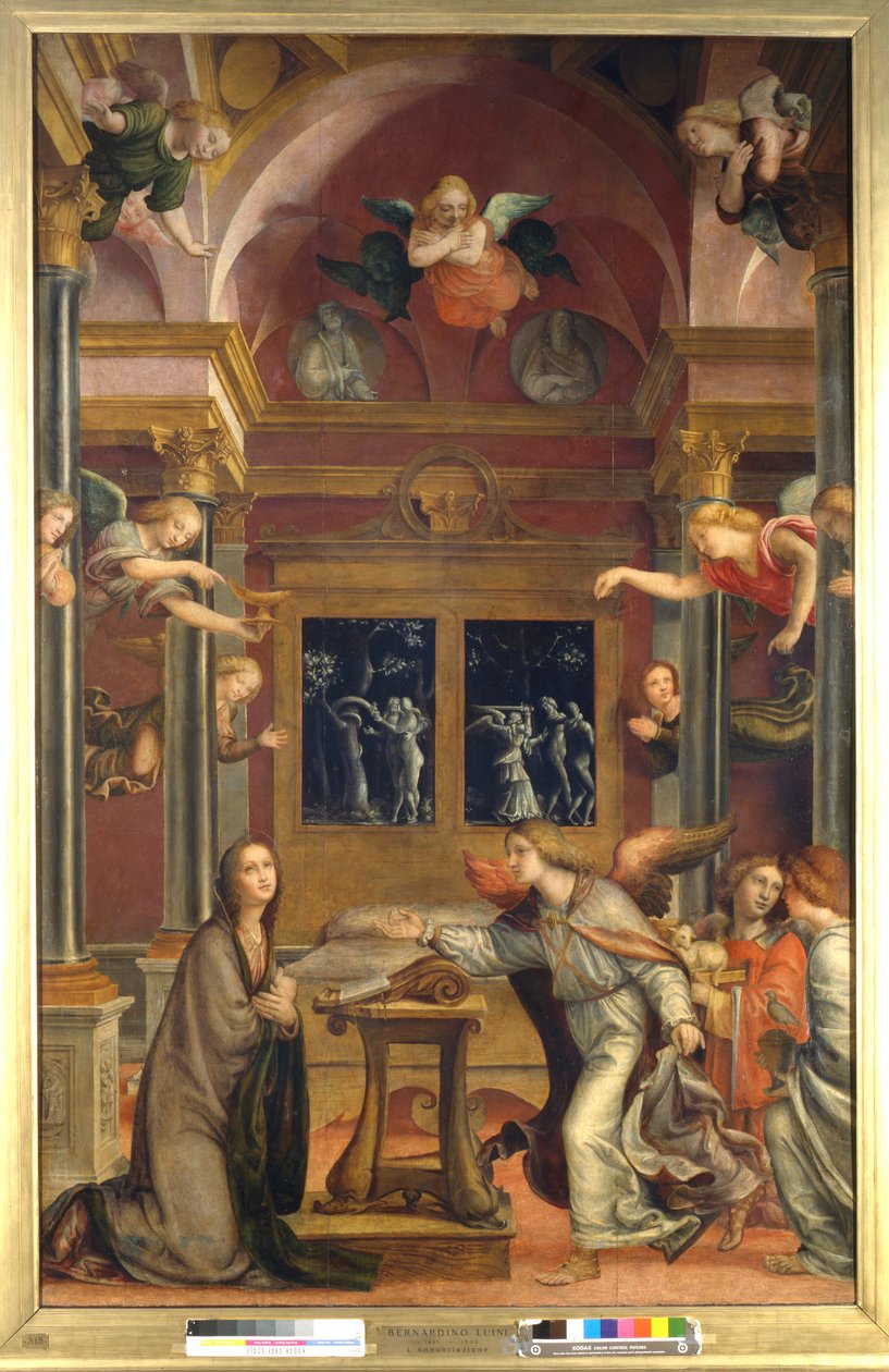 Zwiastowanie, ok. 1523 (olej na panelu) autorstwa Bernadino Zenale