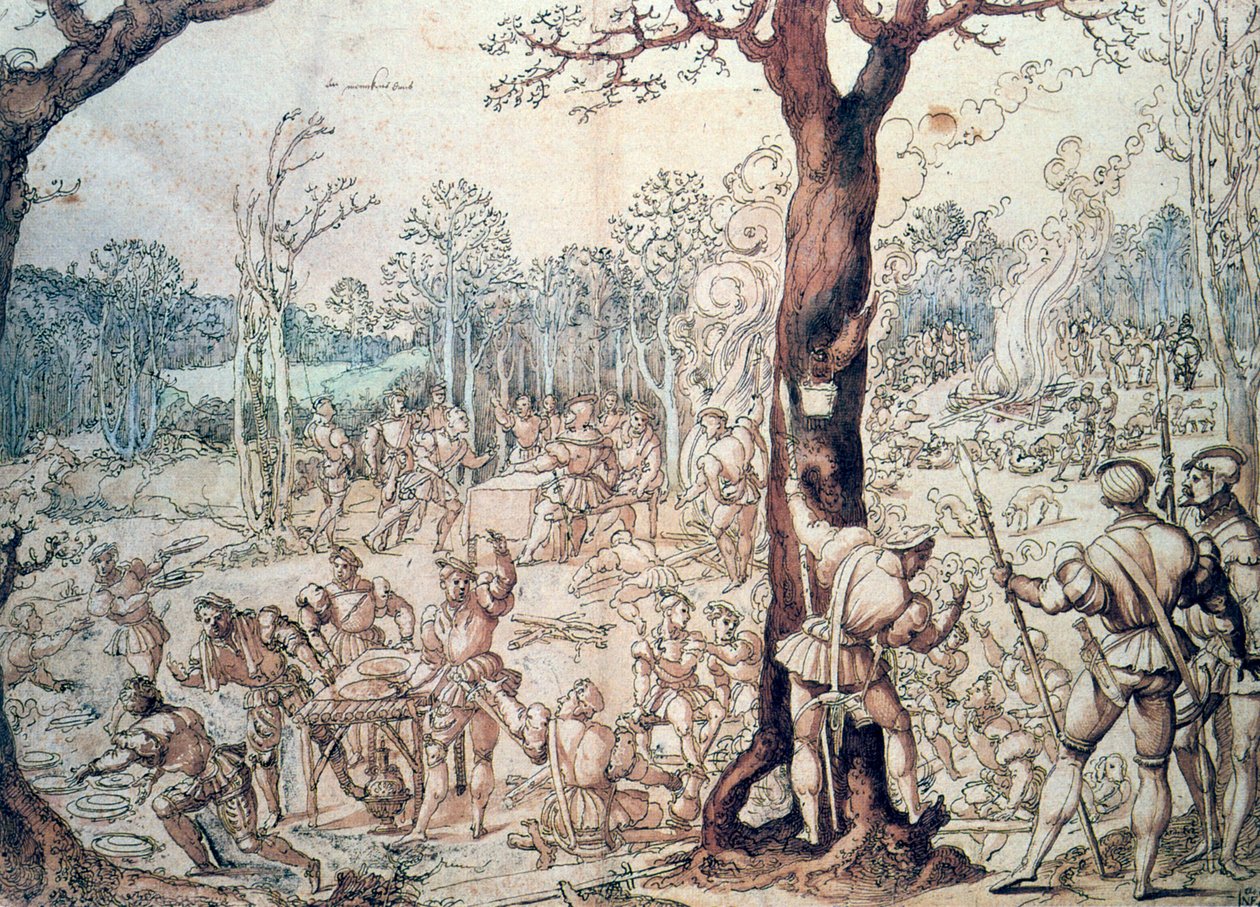 Polowanie, XVI wiek. autorstwa Bernard van Orley