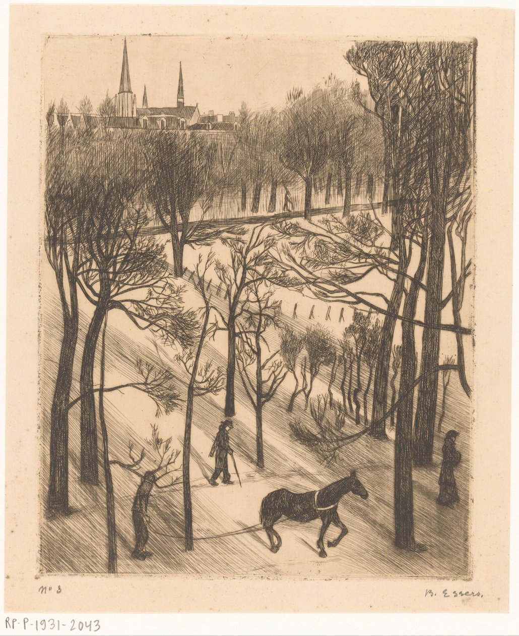 Vondelpark zimą autorstwa Bernard Essers (signed by artist)
