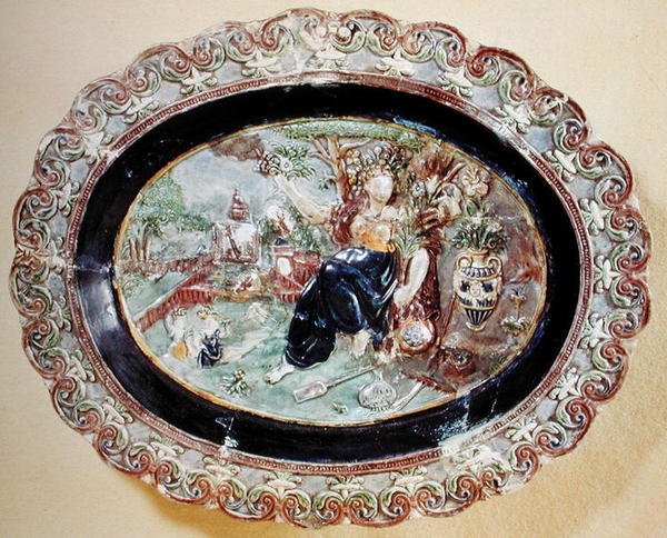 Naczynie przedstawiające Florę (fajans) autorstwa Bernard Palissy