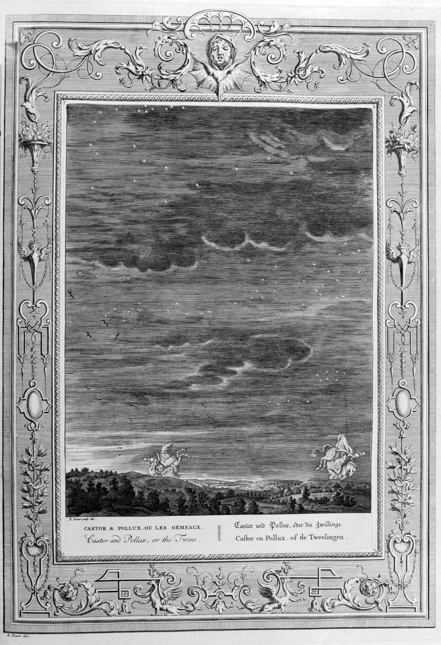 Kastor i Pollux, 1733 autorstwa Bernard Picart