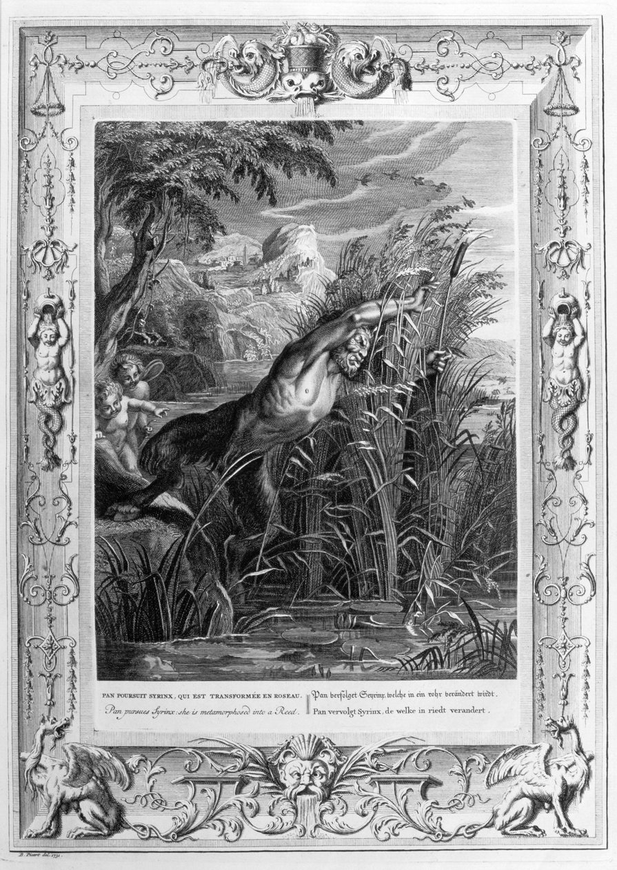 Pan Chase Syrinx (grawerunek) autorstwa Bernard Picart