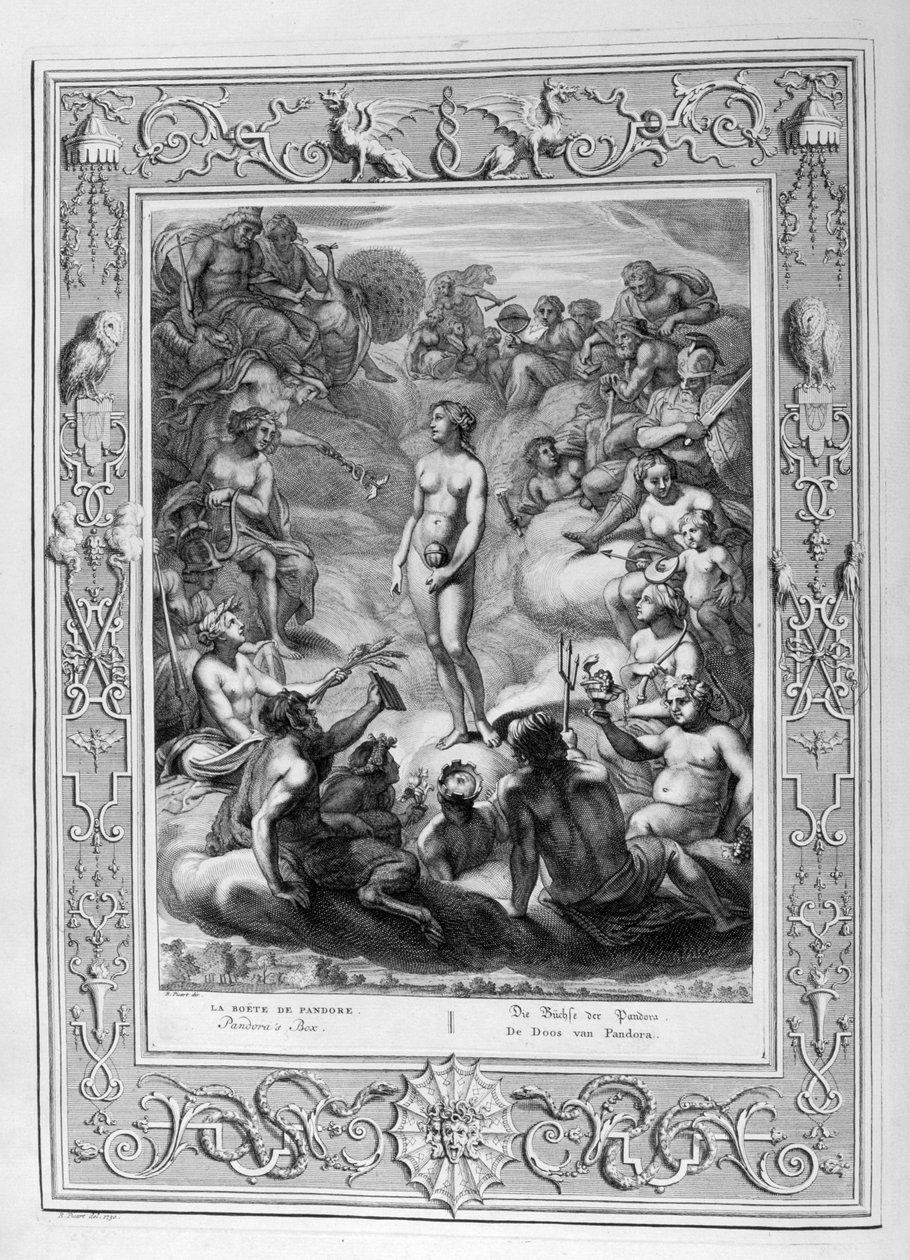 Puszka Pandory, 1730 r. autorstwa Bernard Picart