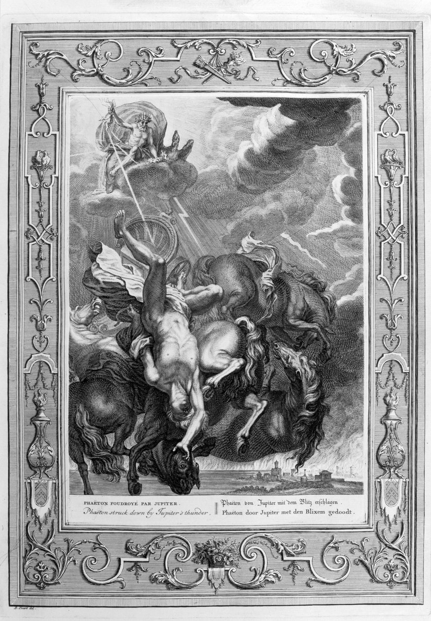 Upadek Faetona (rycina) autorstwa Bernard Picart