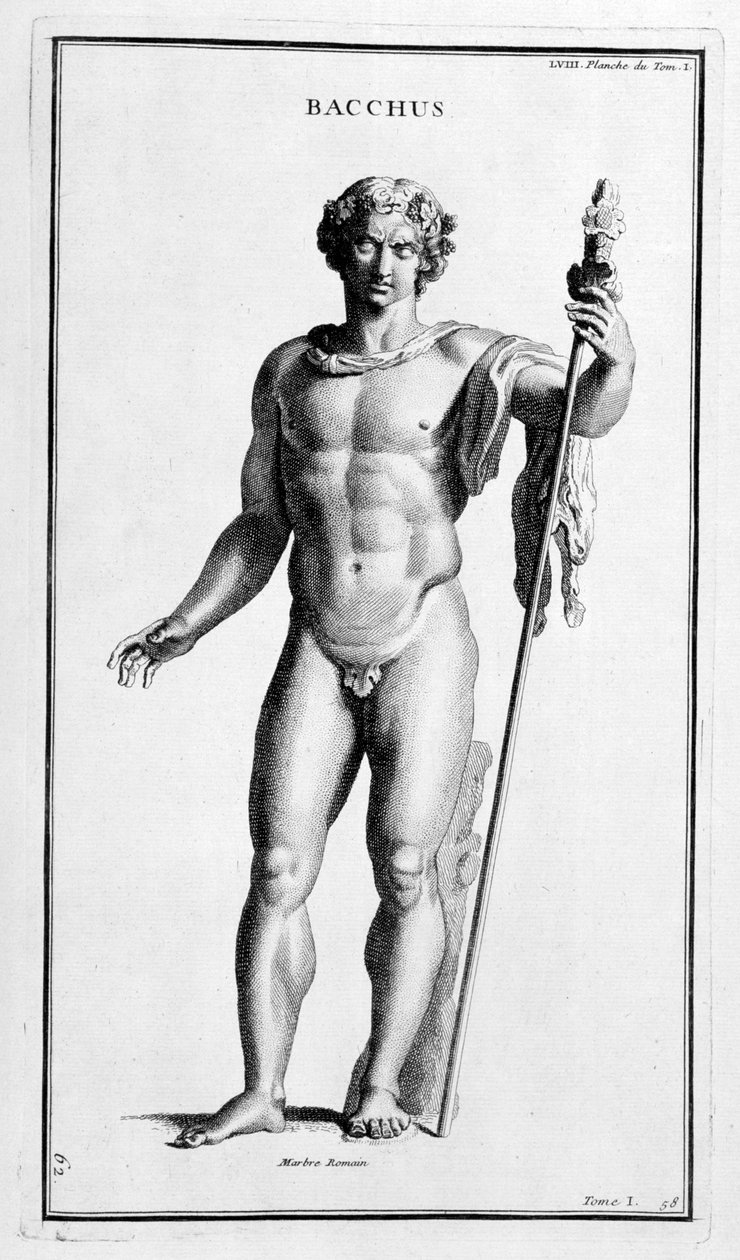Bachus, według rzymskiego posągu, 1757 autorstwa Bernard de Montfaucon