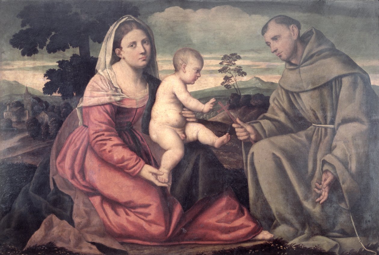 Madonna z Dzieciątkiem ze św. Franciszkiem, ok. 1540 (panel) autorstwa Bernardino Licinio
