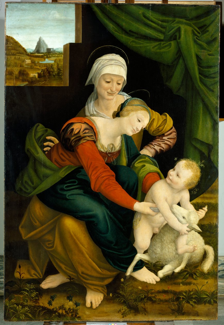 Madonna z Dzieciątkiem ze św. Anną (panel) autorstwa Bernardino Luini