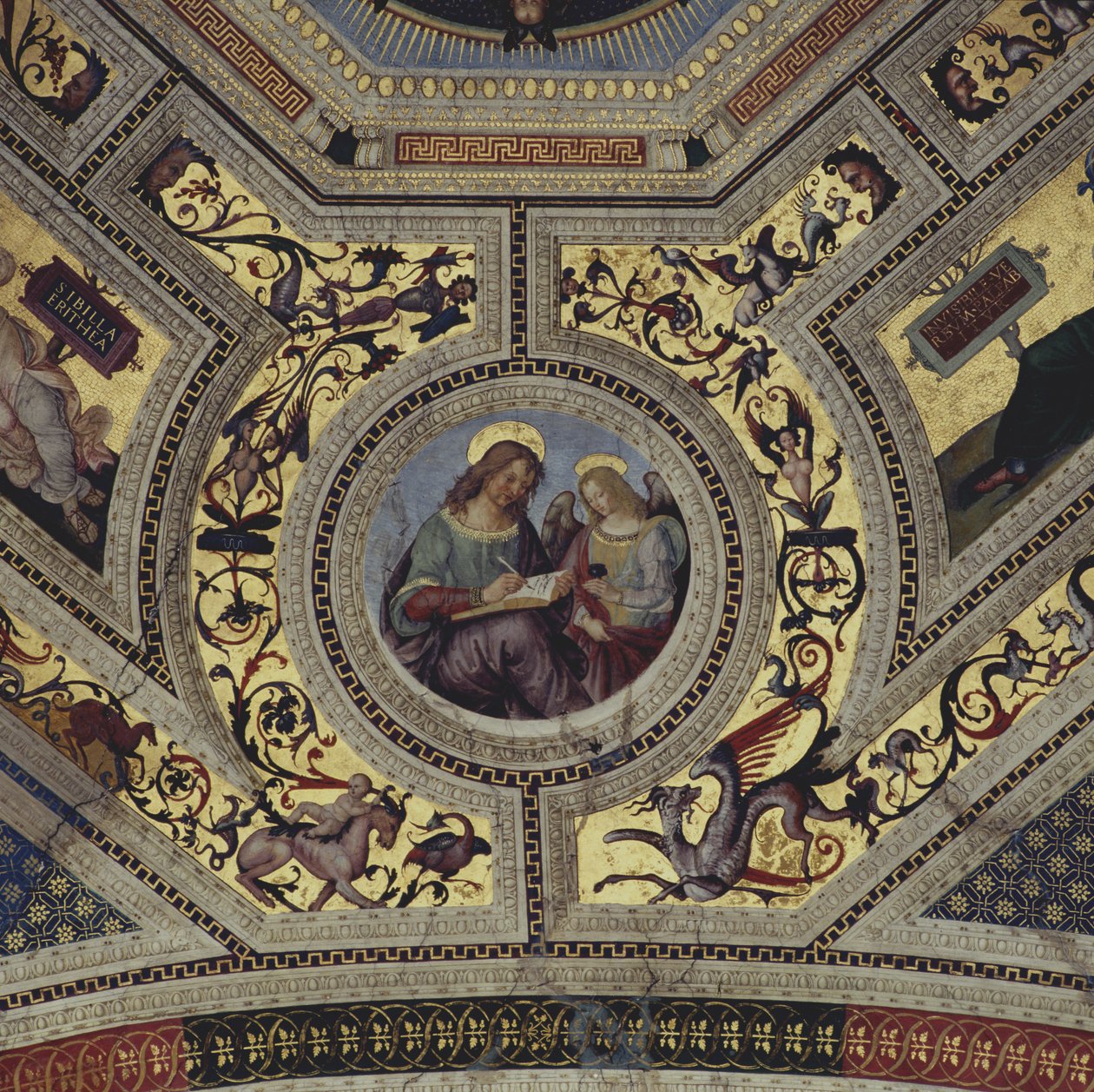 Sklepienie prezbiterium, Santa Maria del Popolo, Rzym, ok. 1484-92 r. autorstwa Bernardino di Betto Pinturicchio