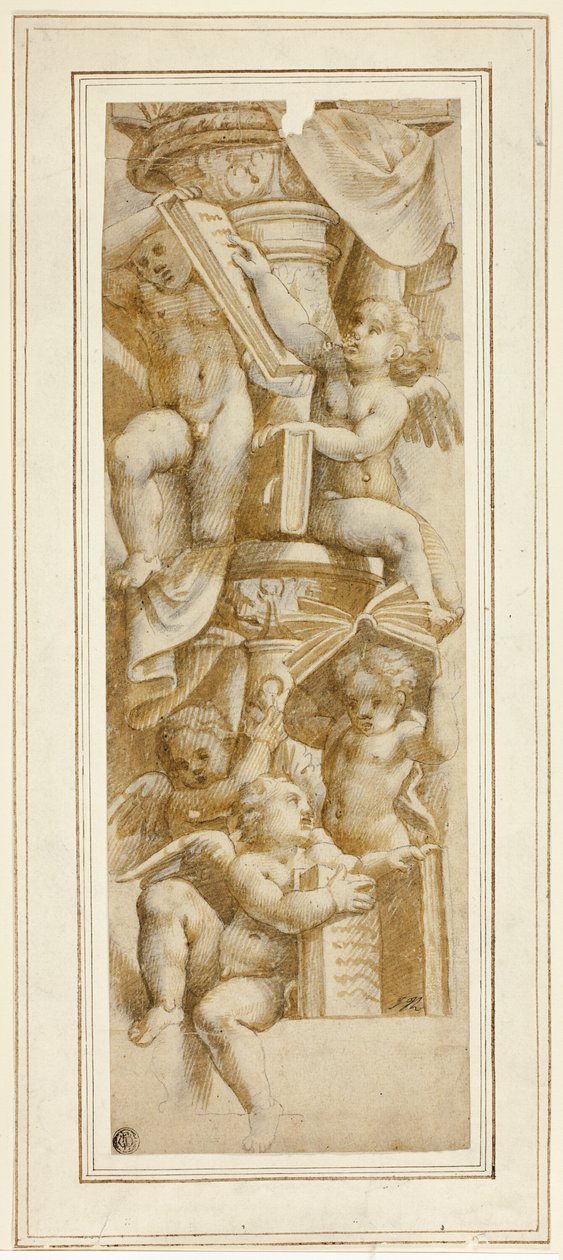 Pięć Putti z Książkami autorstwa Bernardino Gatti