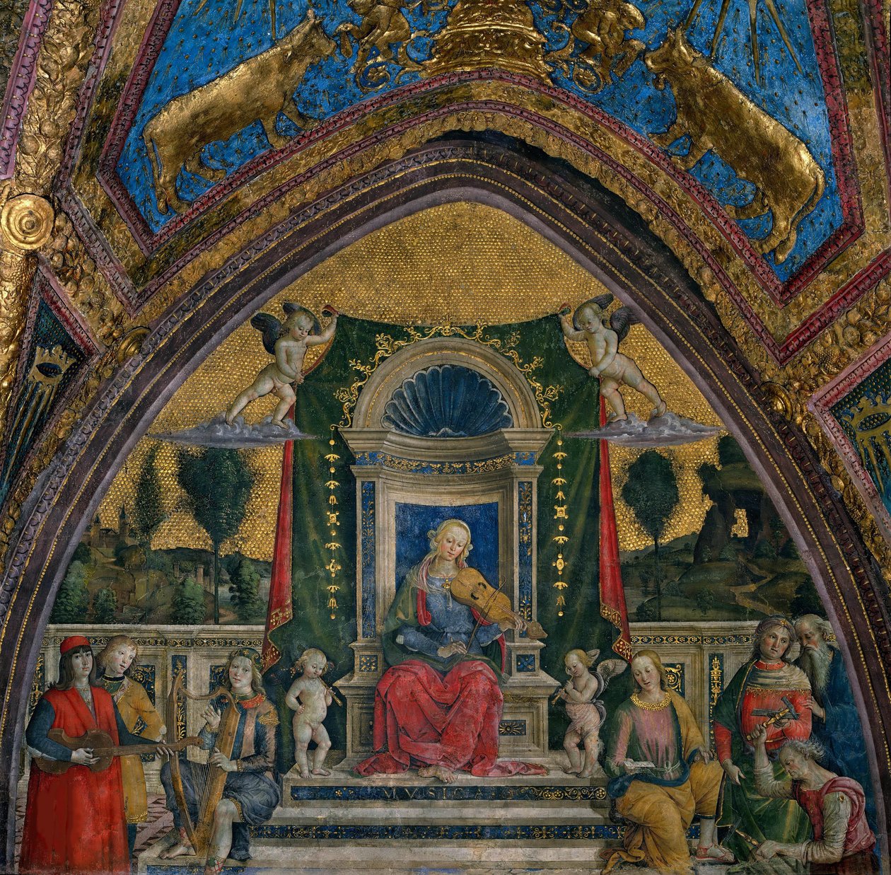 Muzyka, 1492-1494. autorstwa Bernardino Pinturicchio