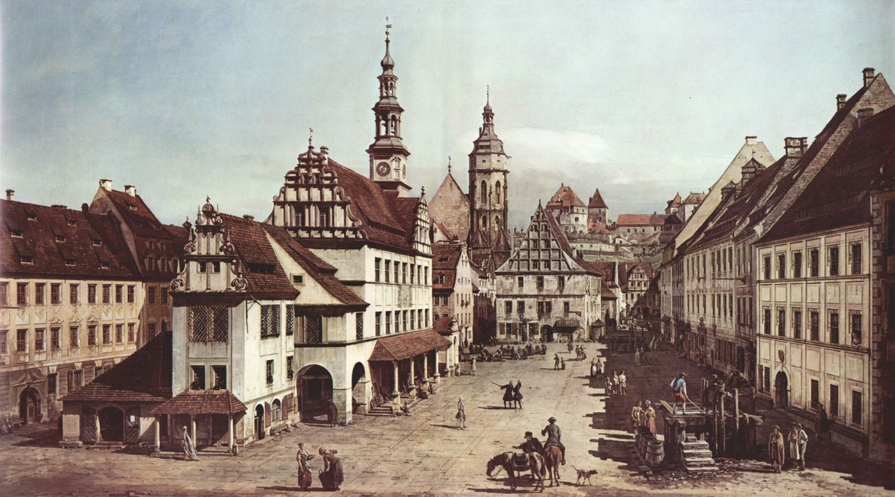 Rynek w Pirna autorstwa Bernardo Bellotto