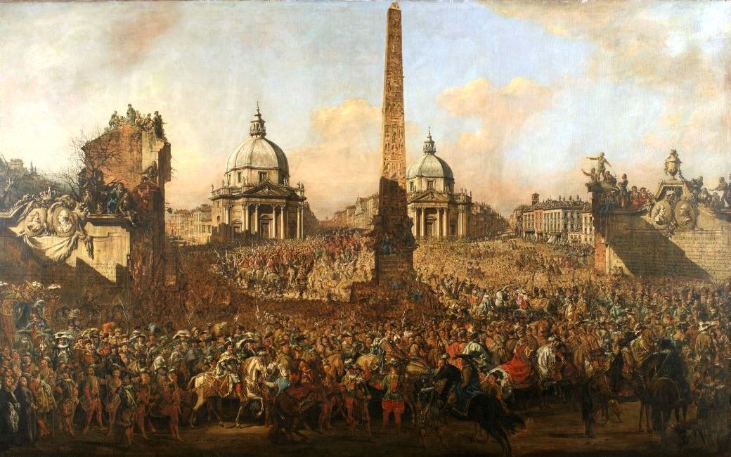 Entry of Jerzy Ossolinski into Rome autorstwa Bernardo Bellotto