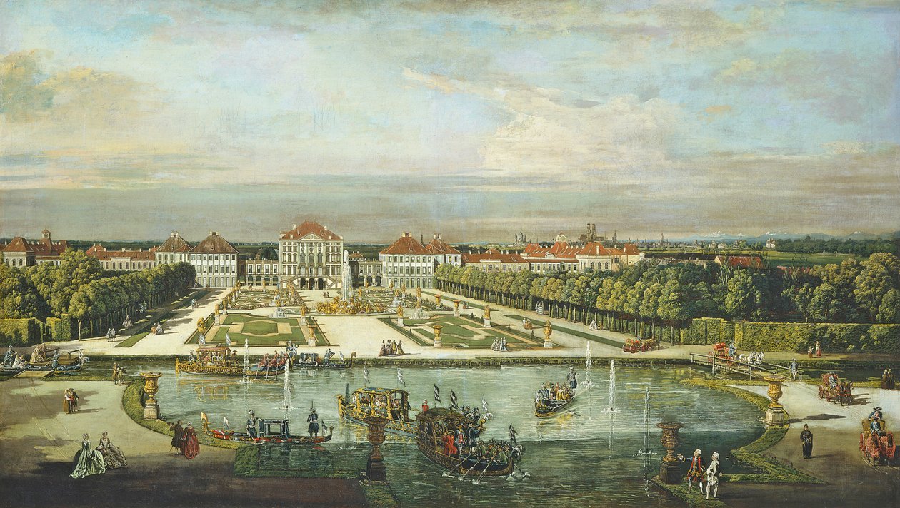 Pałac Nymphenburg, Monachium, ok. 1761 autorstwa Bernardo Bellotto