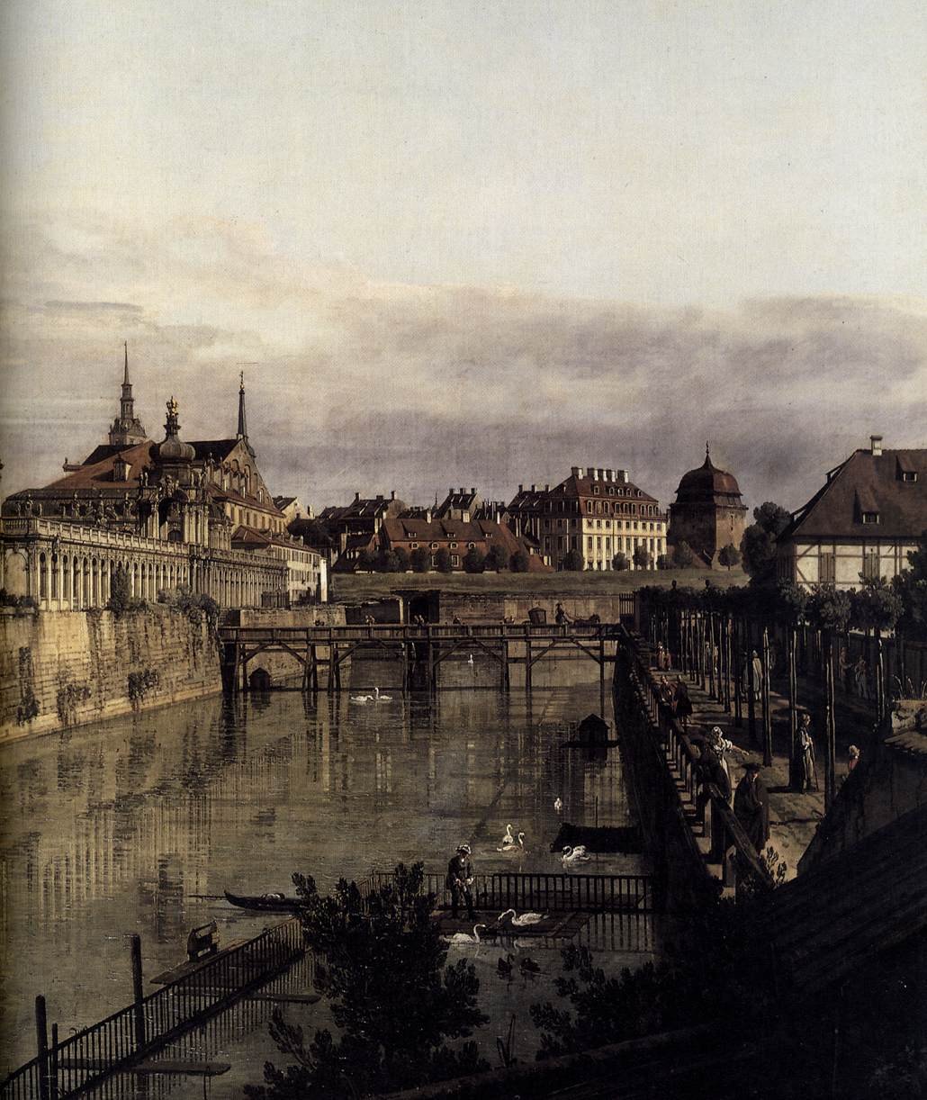 Fosa Zwingera w Dreźnie autorstwa Bernardo Bellotto