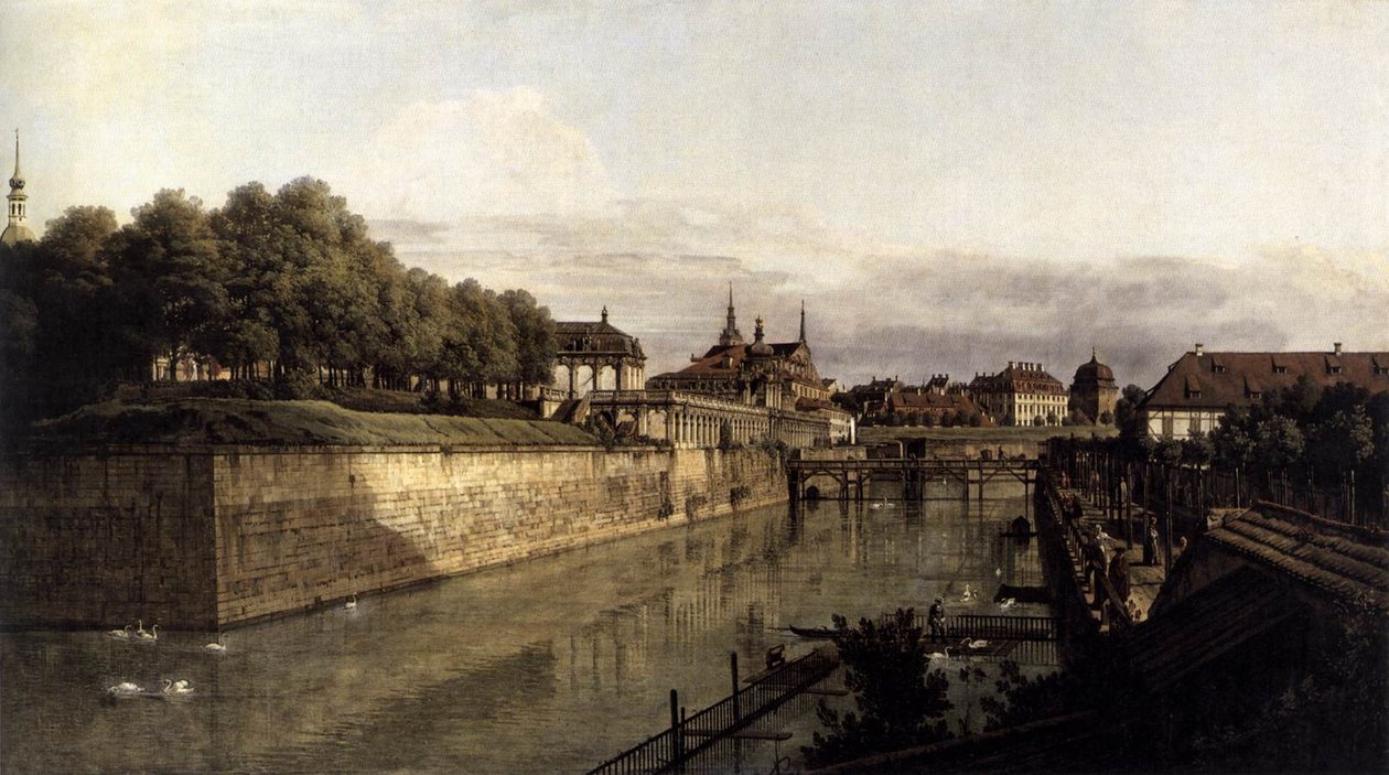 Fosa Zwingera w Dreźnie autorstwa Bernardo Bellotto