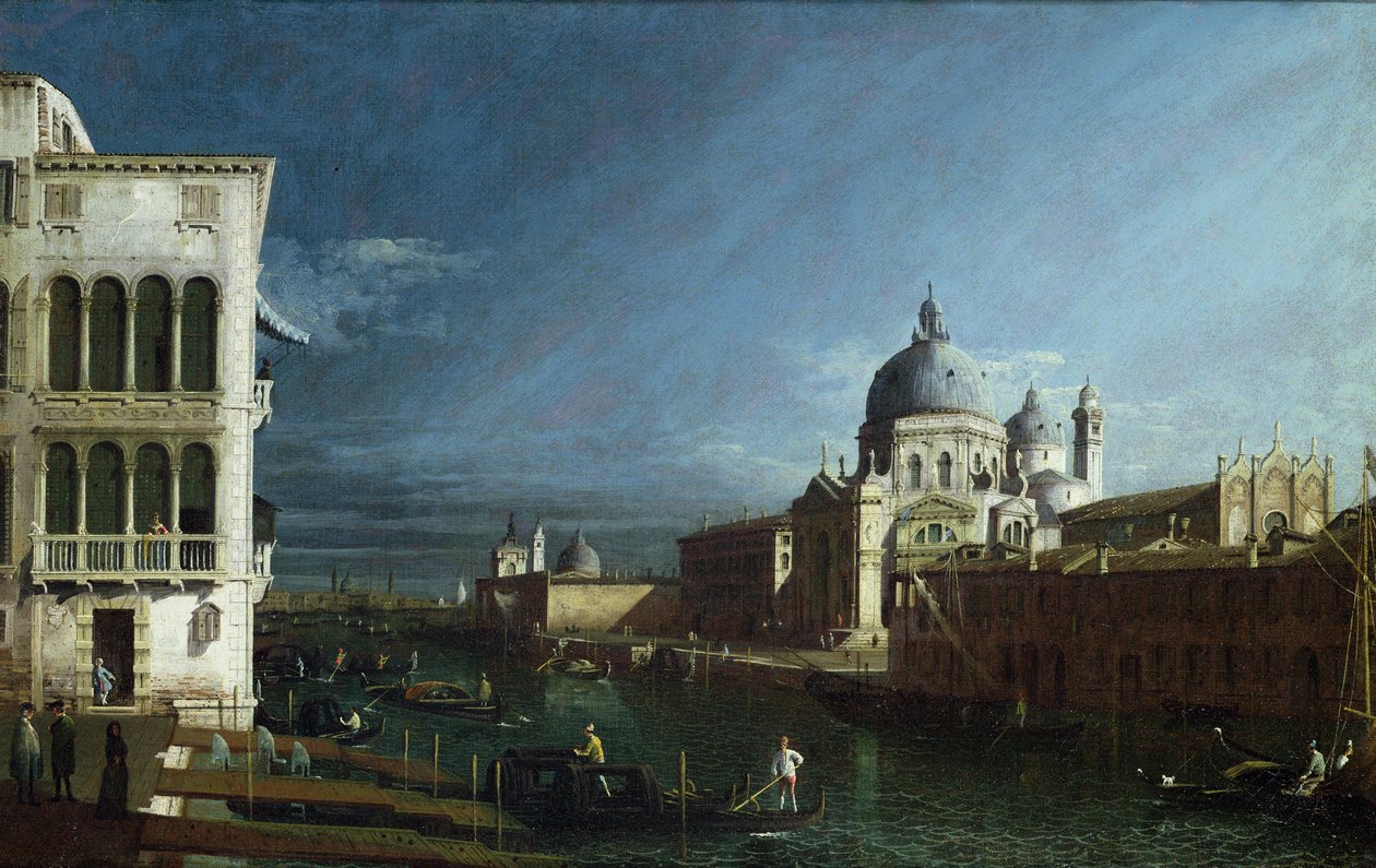Molo patrzący na zachód z Pałacem Dożów w oddali (olej) autorstwa Bernardo Bellotto