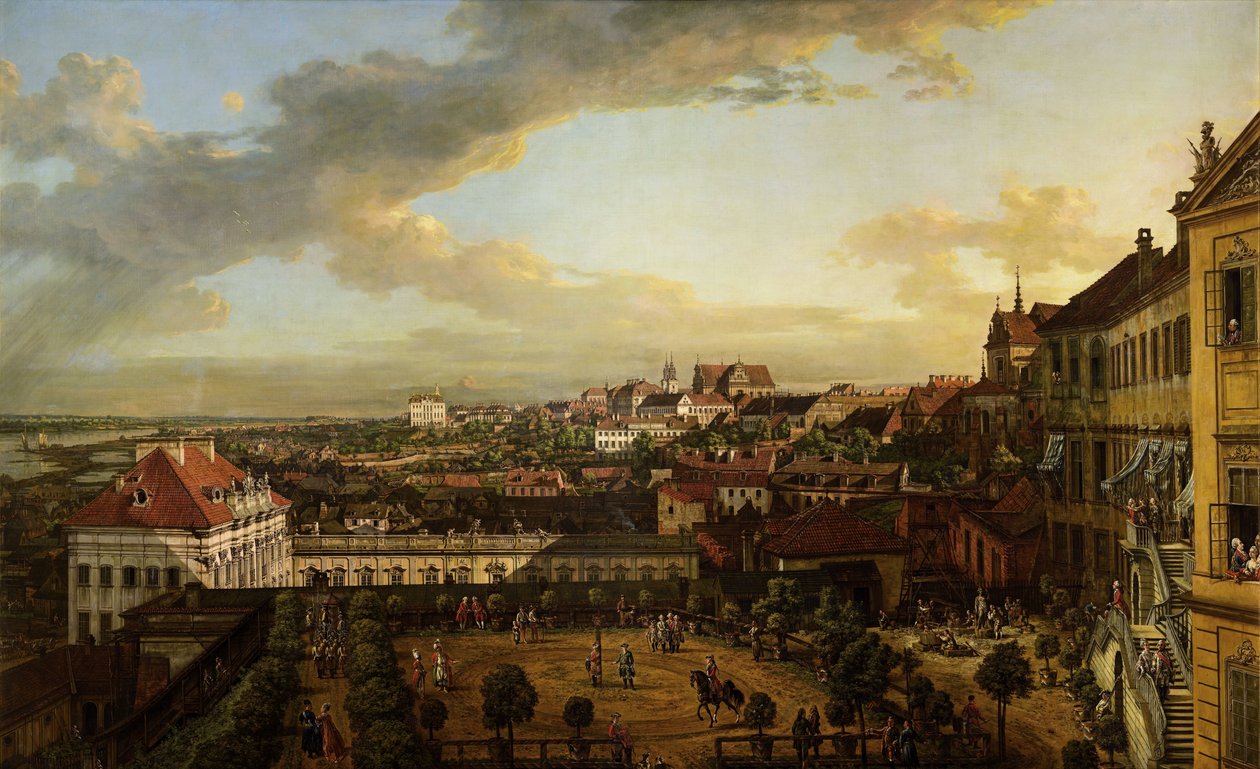 Widok na Warszawę z tarasu Zamku Królewskiego autorstwa Bernardo Bellotto