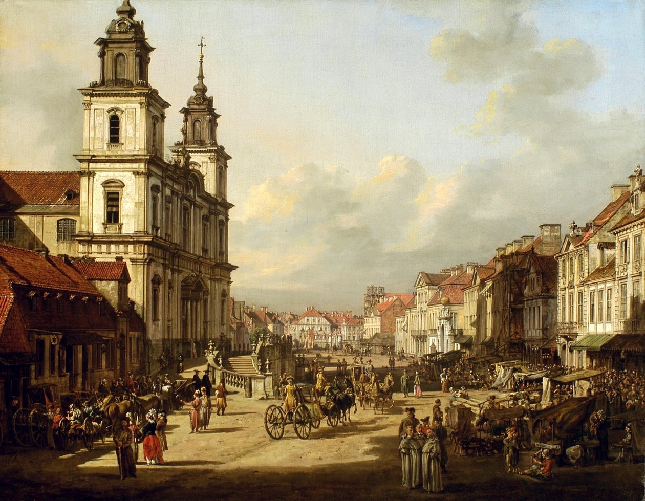 Kościół Świętego Krzyża w Warszawie. autorstwa Bernardo Bellotto