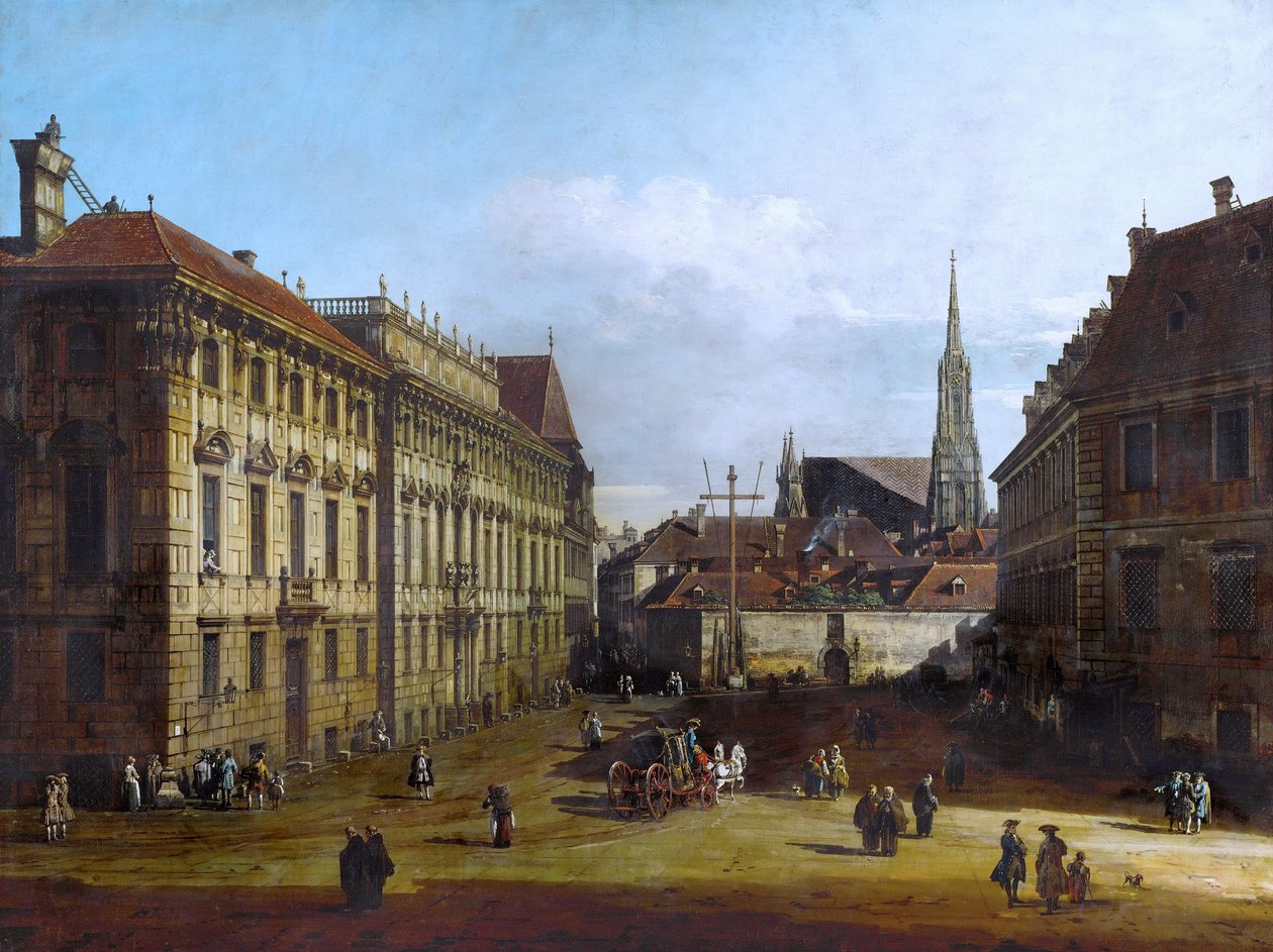 Wiedeń, Lobkowitzplatz, w latach 1758-1761 autorstwa Bernardo Bellotto