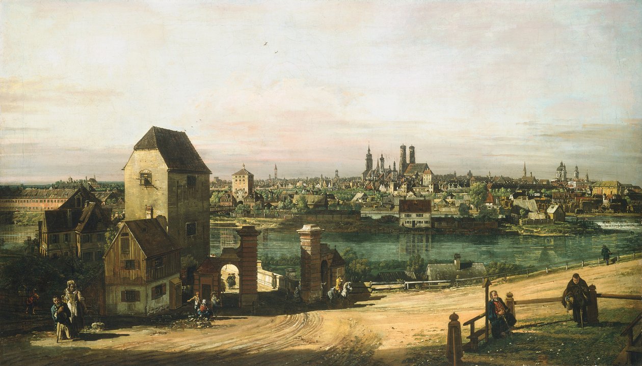 Widok na Monachium, ok. godz. 1761. autorstwa Bernardo Bellotto