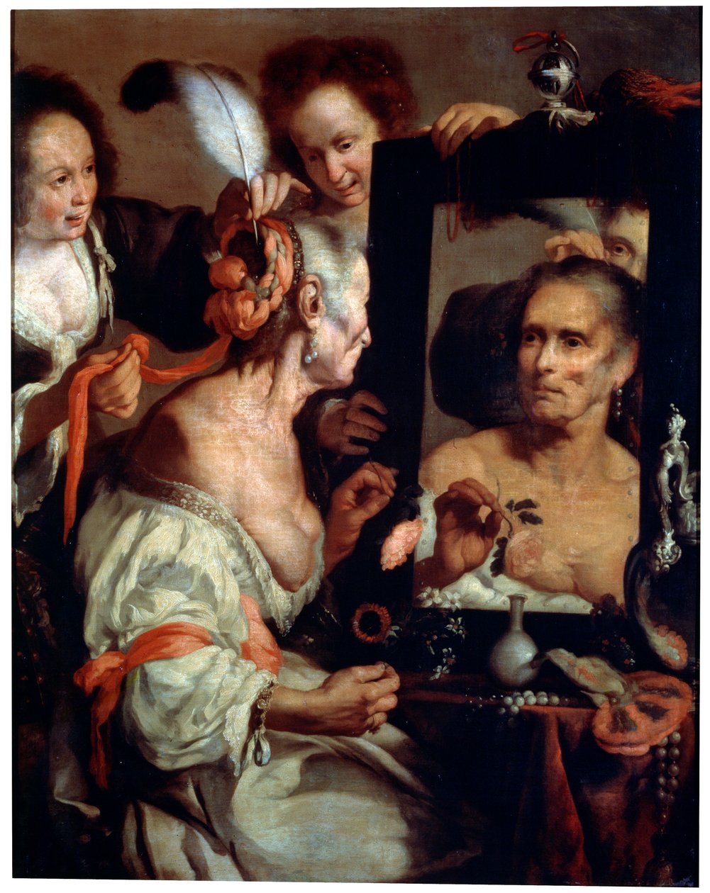 Stara Coquette Vanitas, po 1630 r. autorstwa Bernardo Strozzi